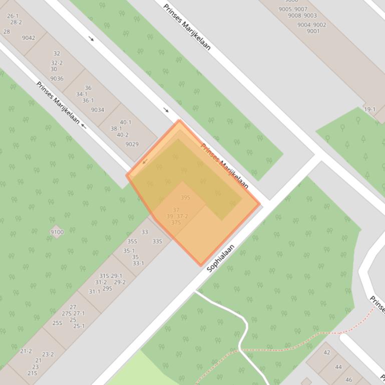 Kaart van postcodegebied 3708HD.