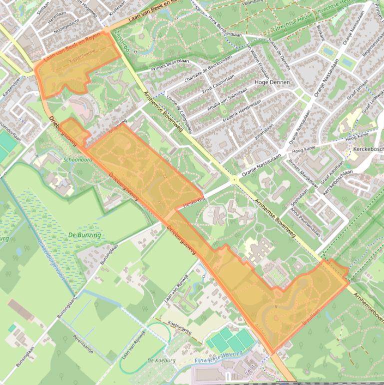 Kaart van postcodegebied 3708JA.