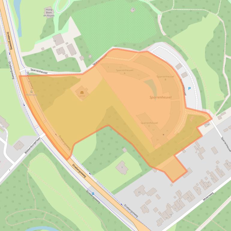 Kaart van postcodegebied 3708JE.