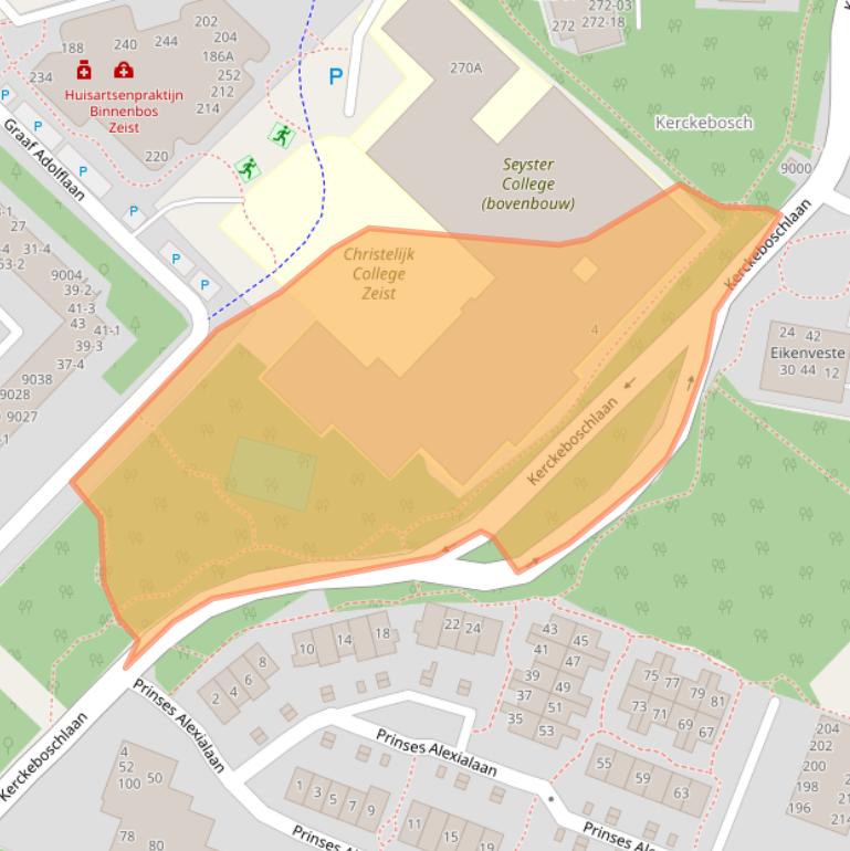 Kaart van postcodegebied 3708XB.