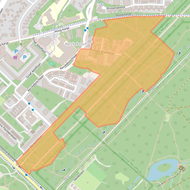 Kaart van postcodegebied 3708XG.