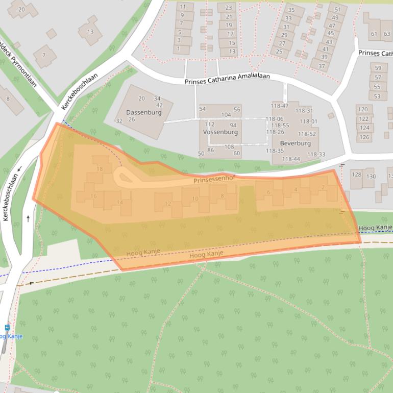 Kaart van postcodegebied 3708ZZ.