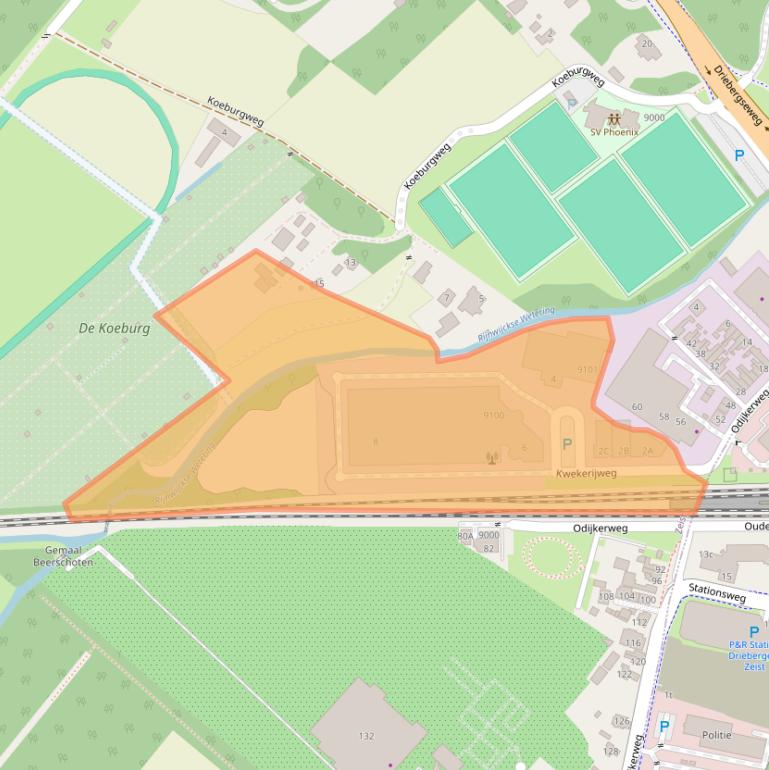 Kaart van postcodegebied 3709JA.