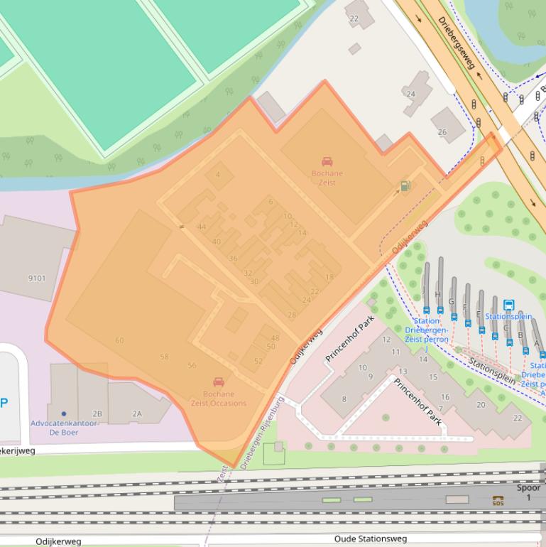 Kaart van postcodegebied 3709JH.