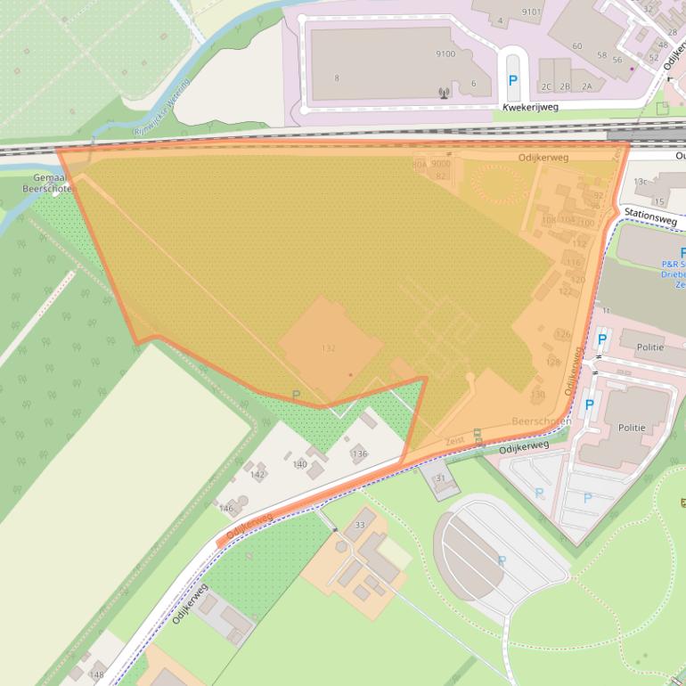 Kaart van postcodegebied 3709JJ.