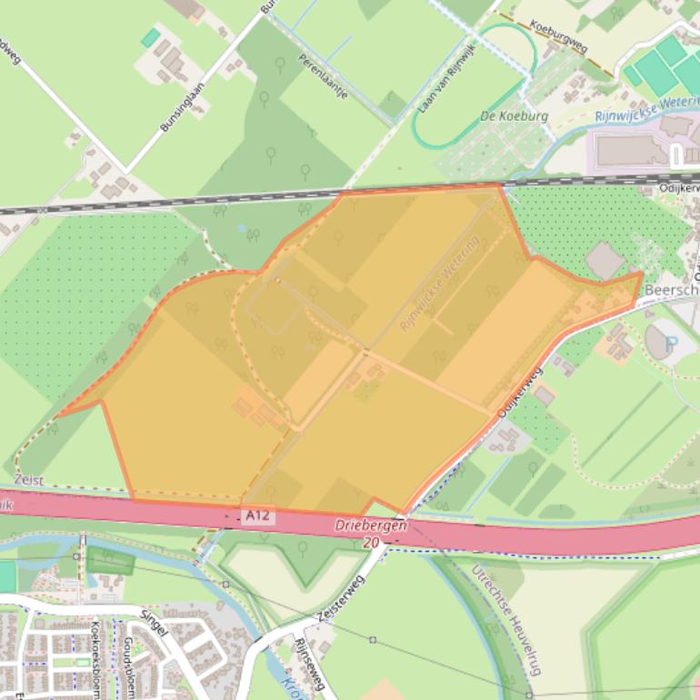 Kaart van postcodegebied 3709JK.