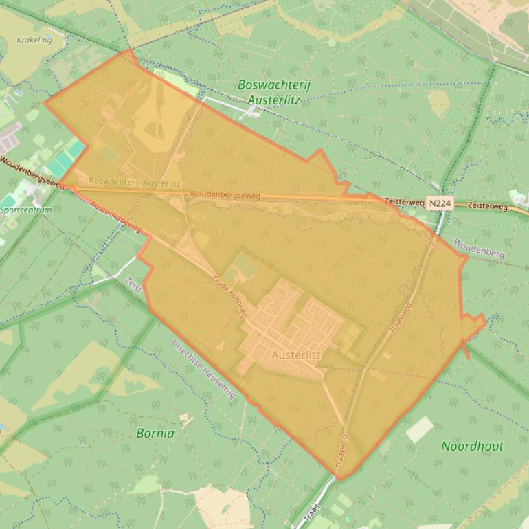 Kaart van postcodegebied 3711.