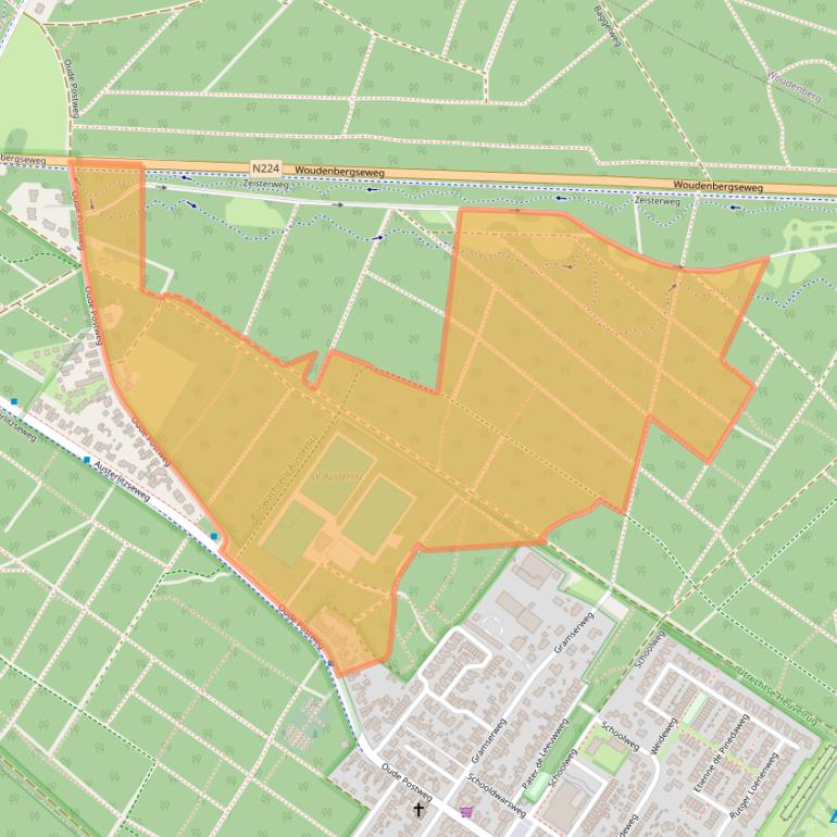 Kaart van postcodegebied 3711AC.