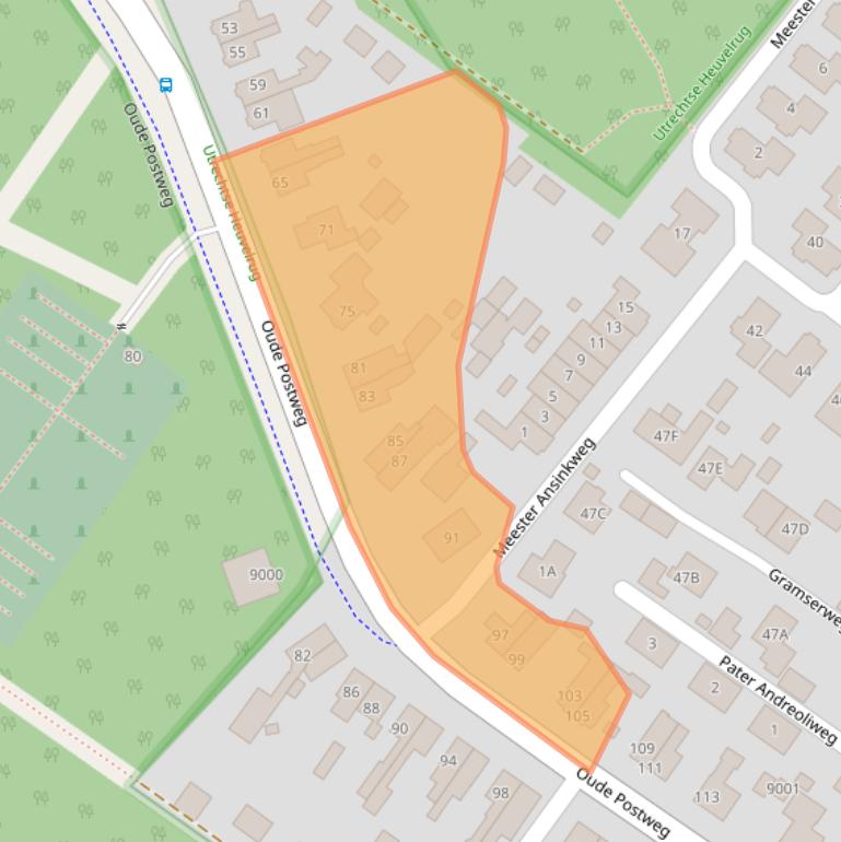 Kaart van postcodegebied 3711AD.