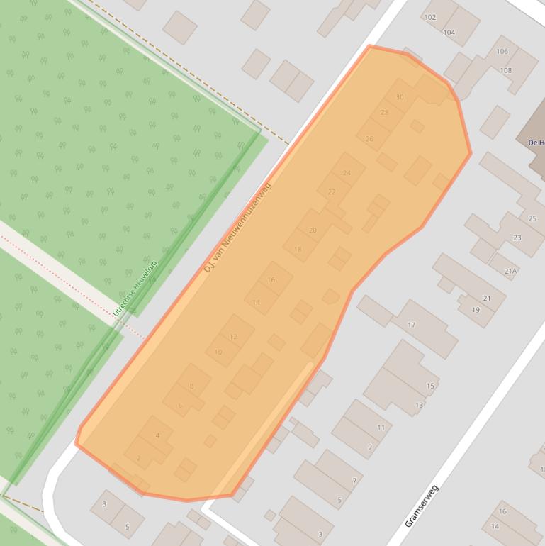 Kaart van postcodegebied 3711AS.