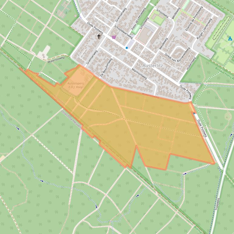 Kaart van postcodegebied 3711BE.