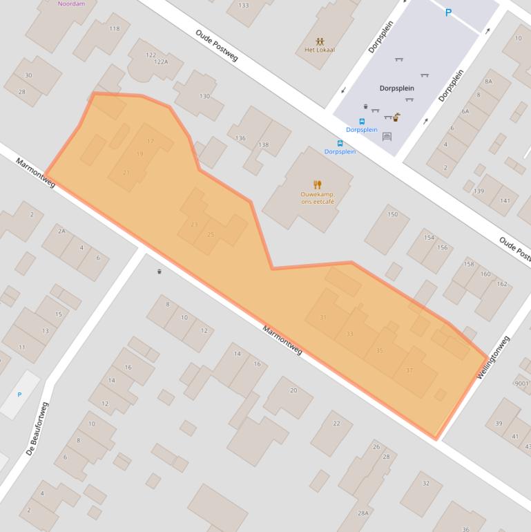 Kaart van postcodegebied 3711BG.