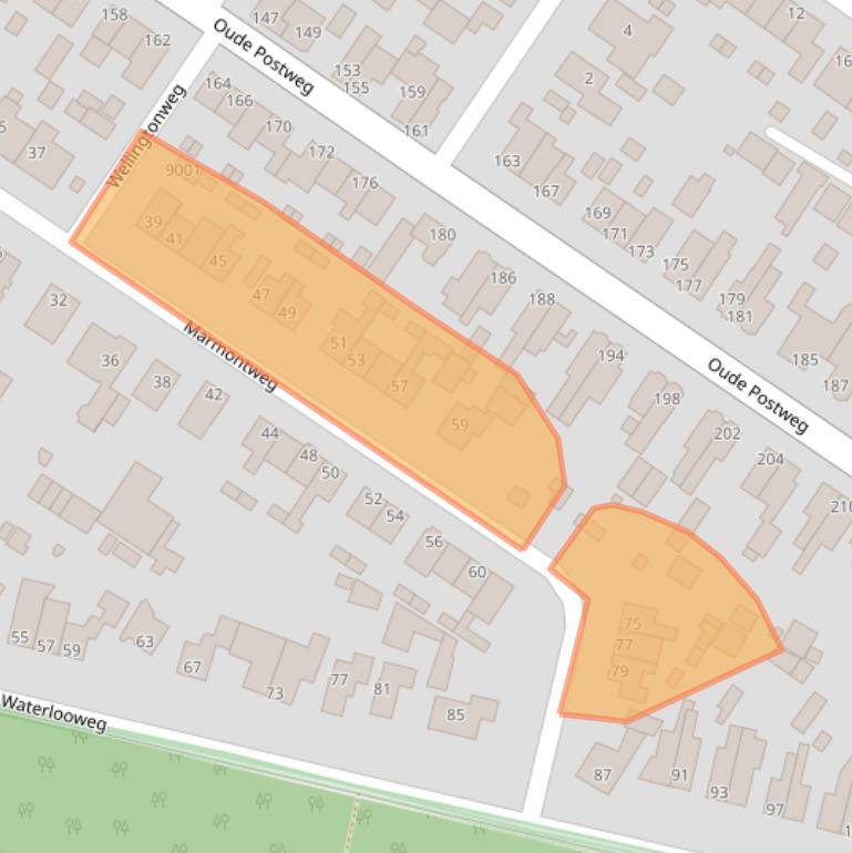 Kaart van postcodegebied 3711BH.