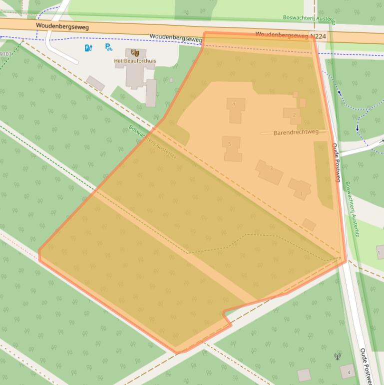 Kaart van postcodegebied 3711BZ.