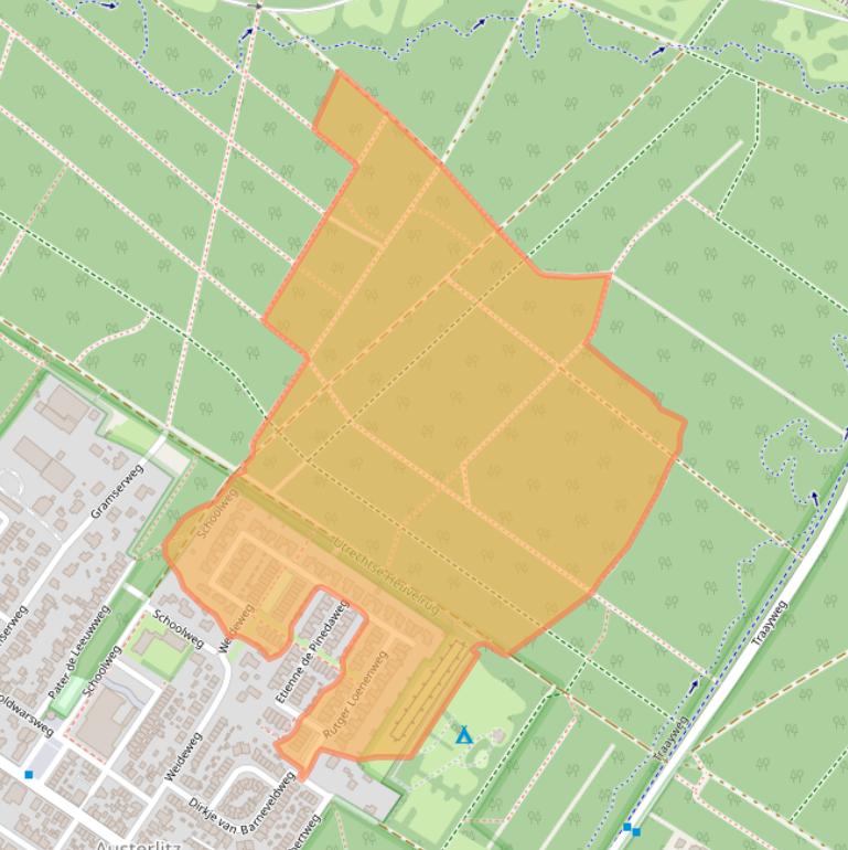 Kaart van postcodegebied 3711CG.