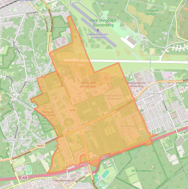 Kaart van postcodegebied 3712.