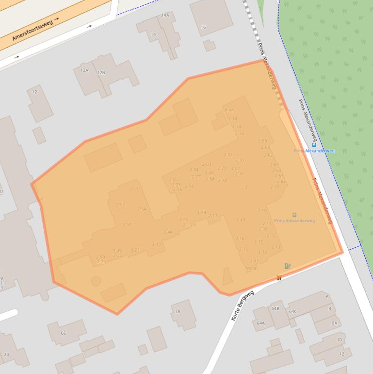 Kaart van postcodegebied 3712AA.