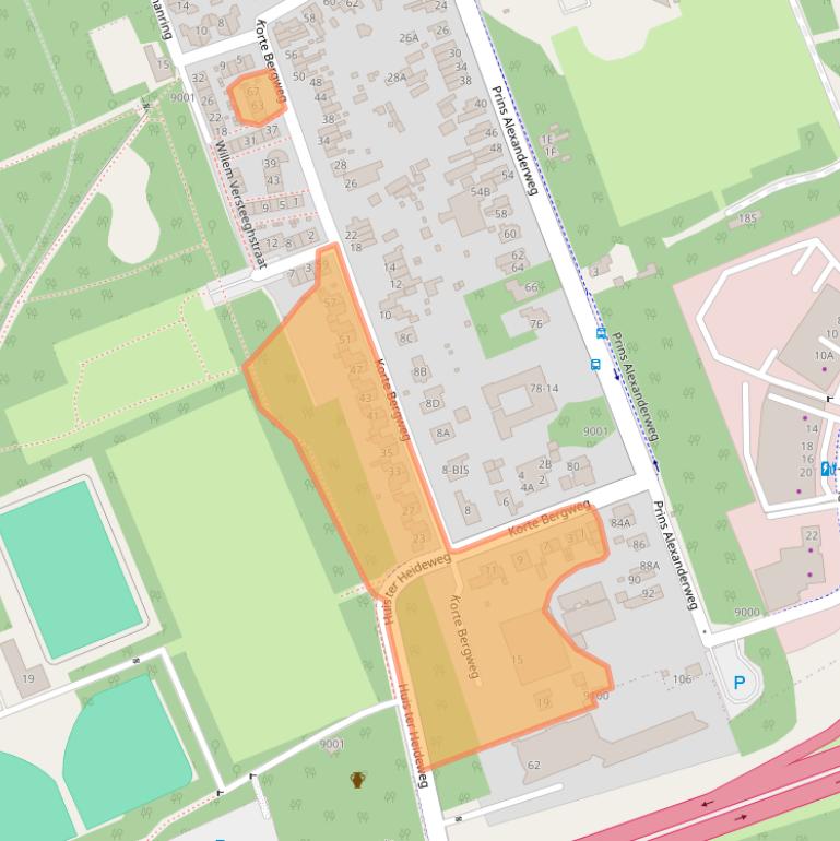 Kaart van postcodegebied 3712AE.