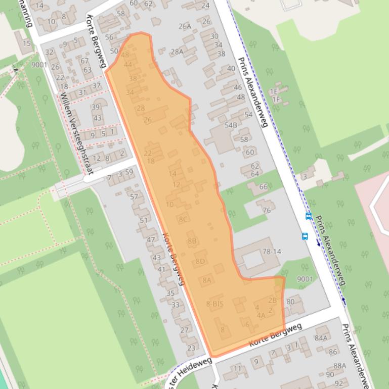 Kaart van postcodegebied 3712AG.