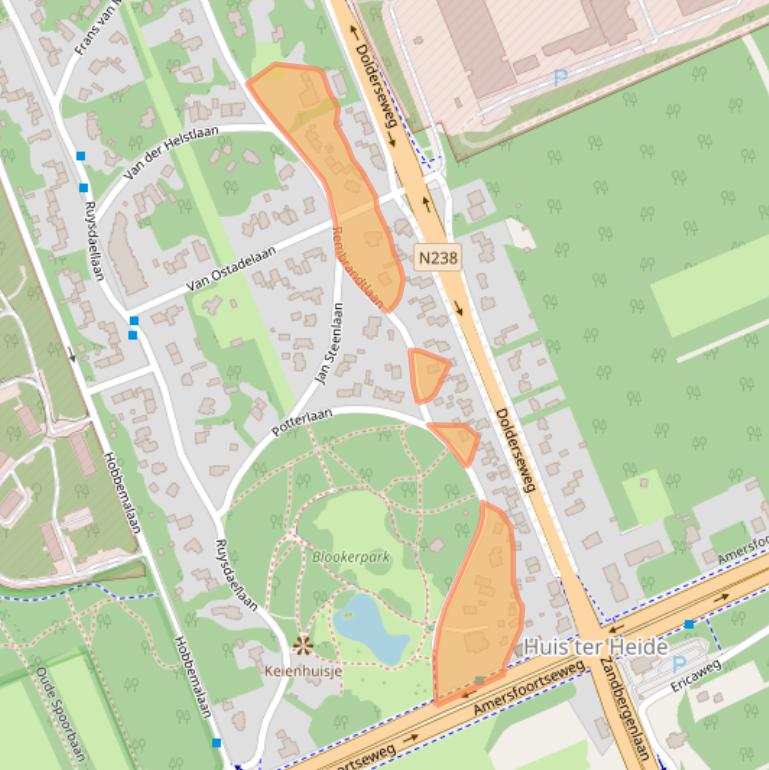 Kaart van postcodegebied 3712AK.