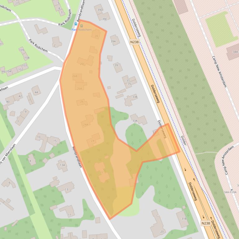 Kaart van postcodegebied 3712AL.