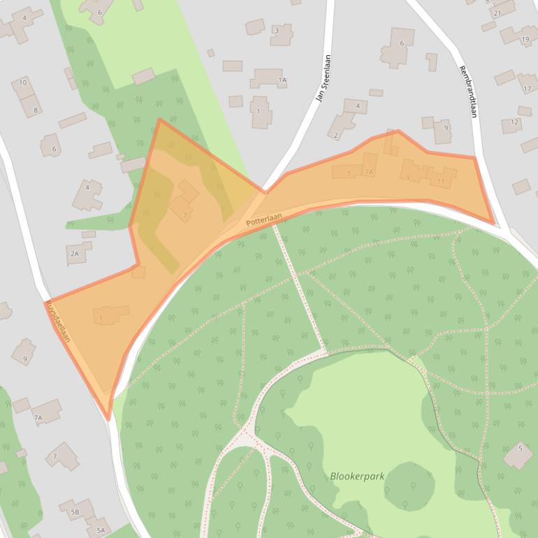 Kaart van postcodegebied 3712AM.