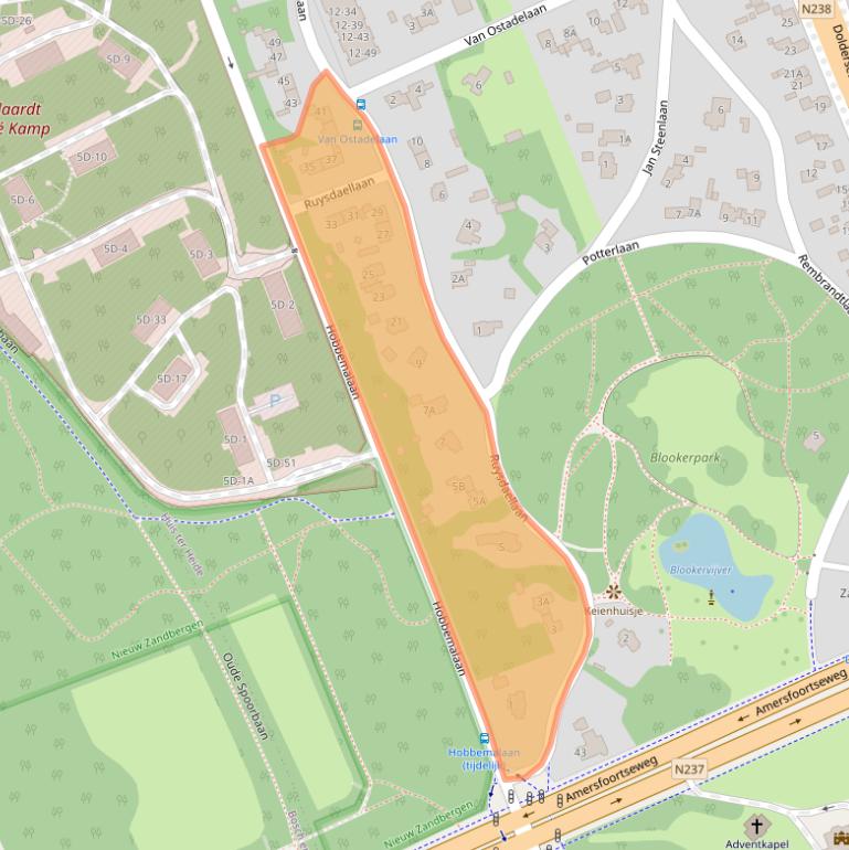 Kaart van postcodegebied 3712AP.