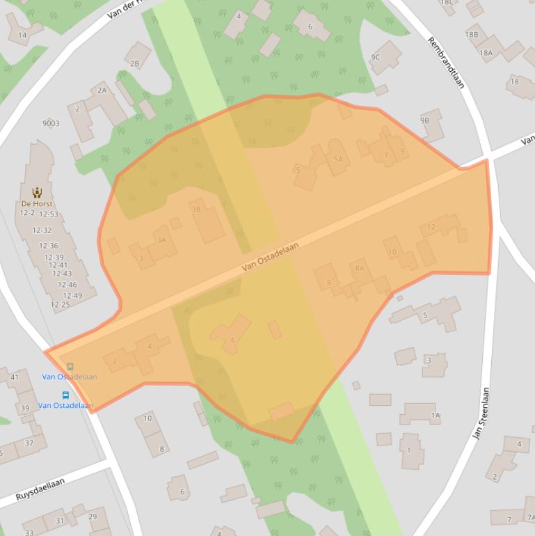Kaart van postcodegebied 3712AV.