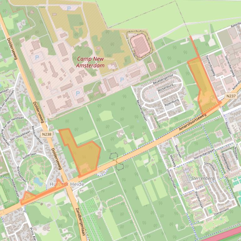 Kaart van postcodegebied 3712BA.