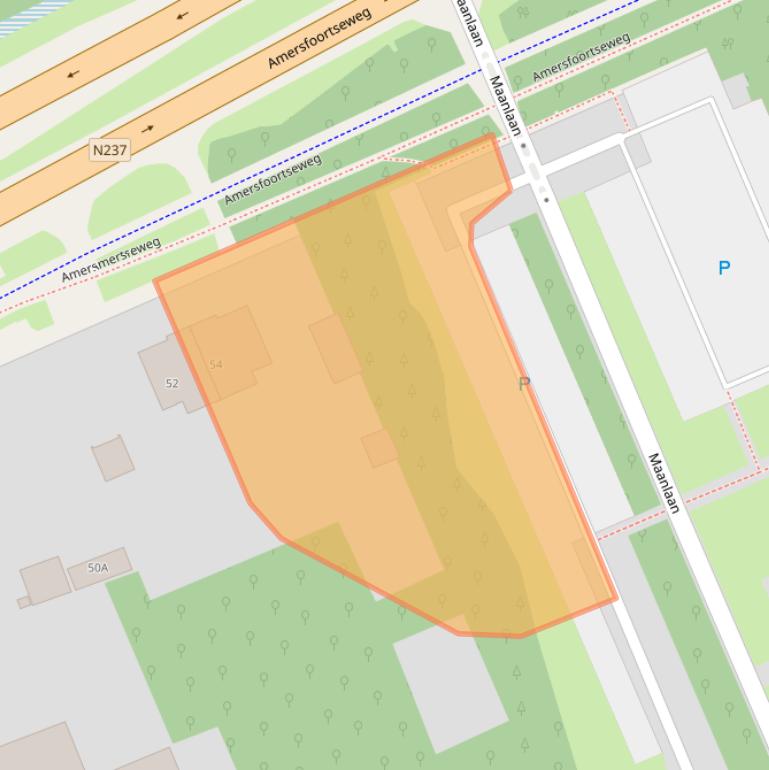 Kaart van postcodegebied 3712BE.