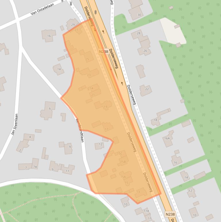 Kaart van postcodegebied 3712BM.