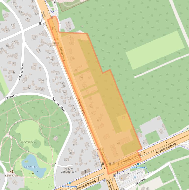 Kaart van postcodegebied 3712BP.