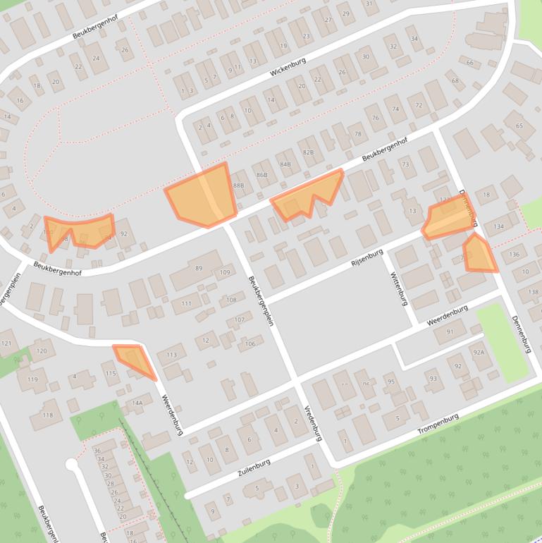 Kaart van postcodegebied 3712BX.