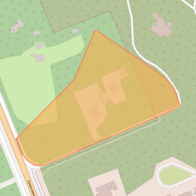 Kaart van postcodegebied 3712CH.