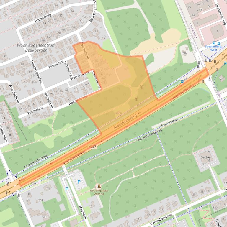 Kaart van postcodegebied 3712ED.