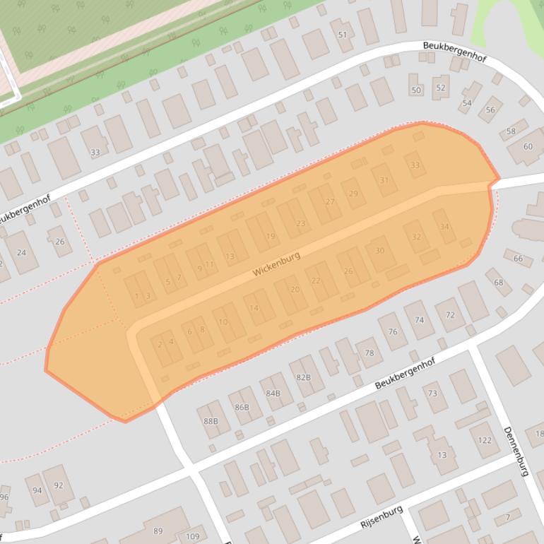 Kaart van postcodegebied 3712EH.