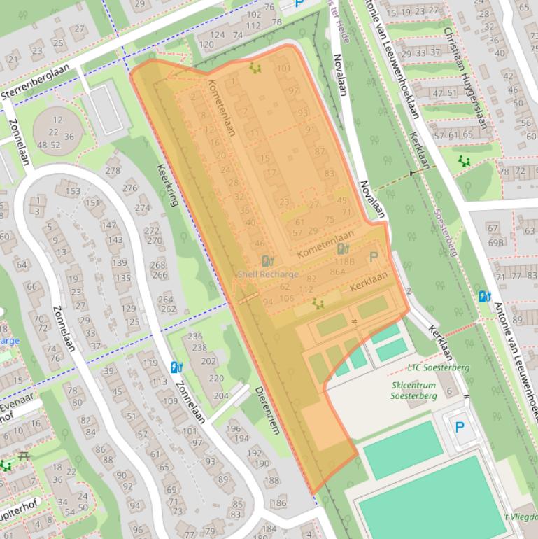 Kaart van postcodegebied 3712XB.
