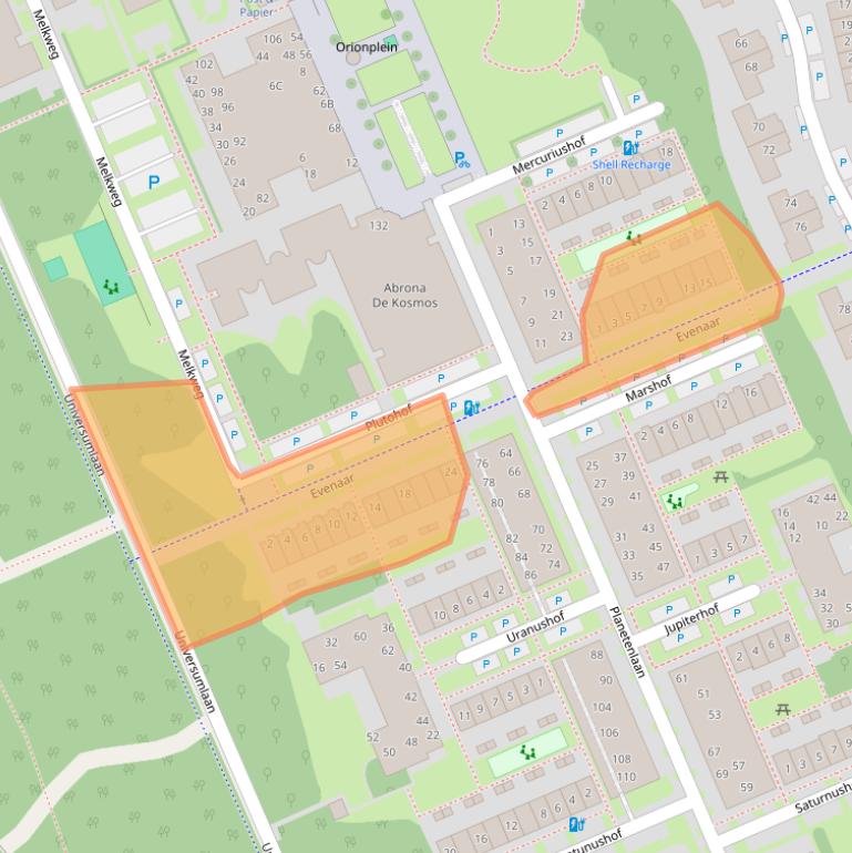 Kaart van postcodegebied 3712XD.