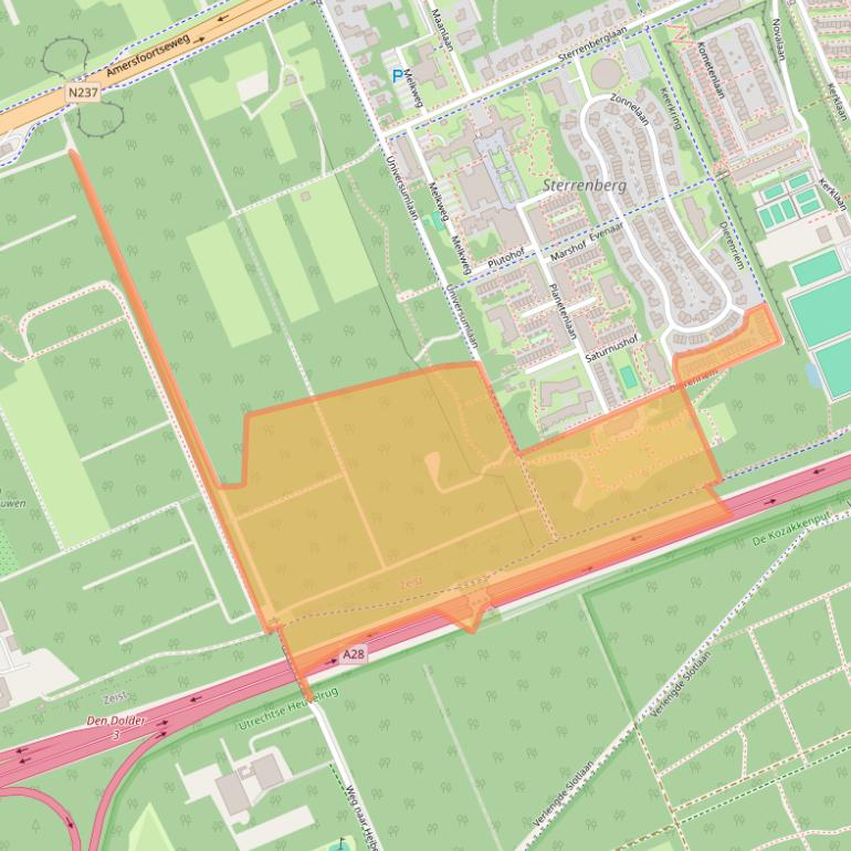 Kaart van postcodegebied 3712XE.