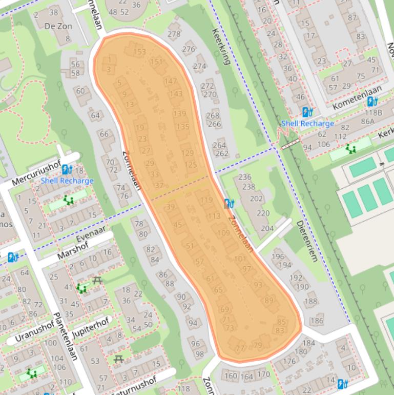 Kaart van postcodegebied 3712XG.