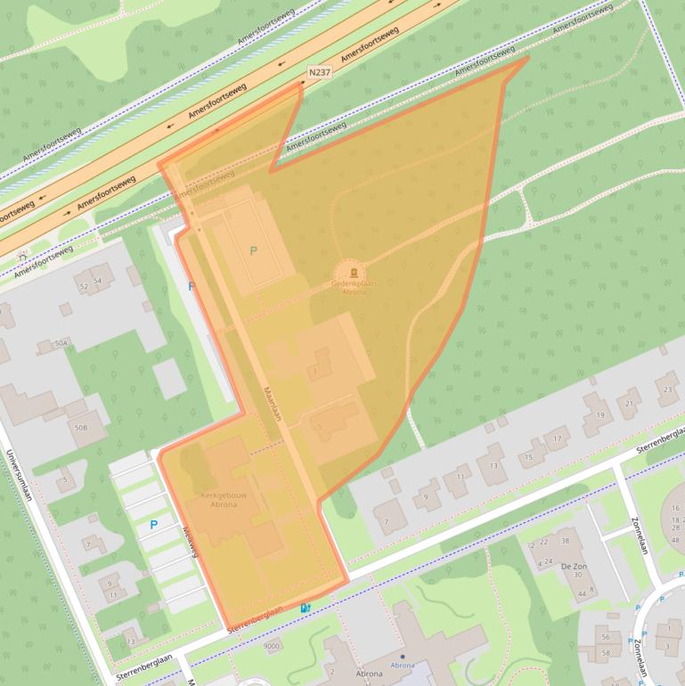 Kaart van postcodegebied 3712XJ.