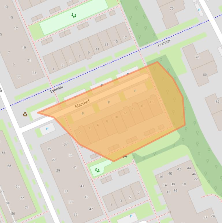 Kaart van postcodegebied 3712XN.
