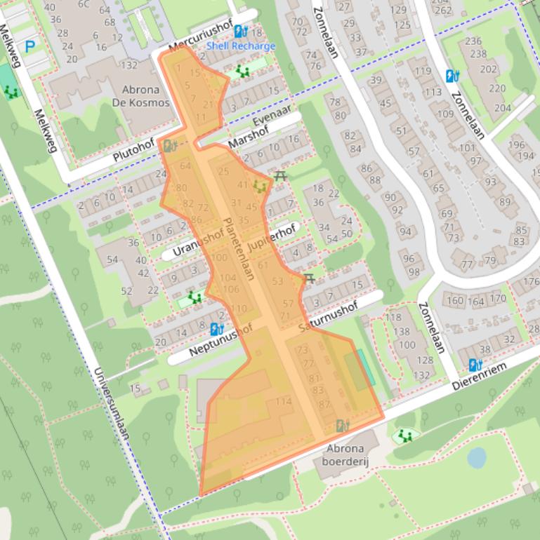 Kaart van postcodegebied 3712XS.