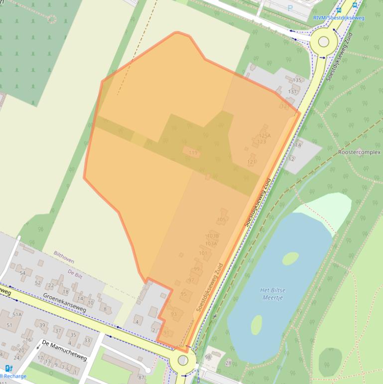 Kaart van postcodegebied 3721AA.