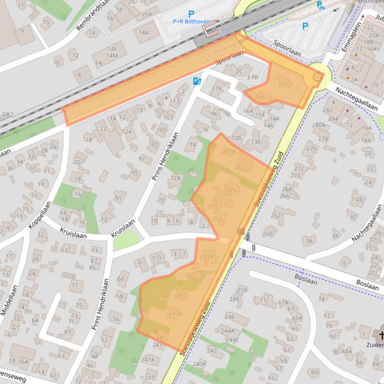 Kaart van postcodegebied 3721AE.