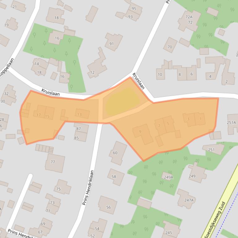 Kaart van postcodegebied 3721AL.