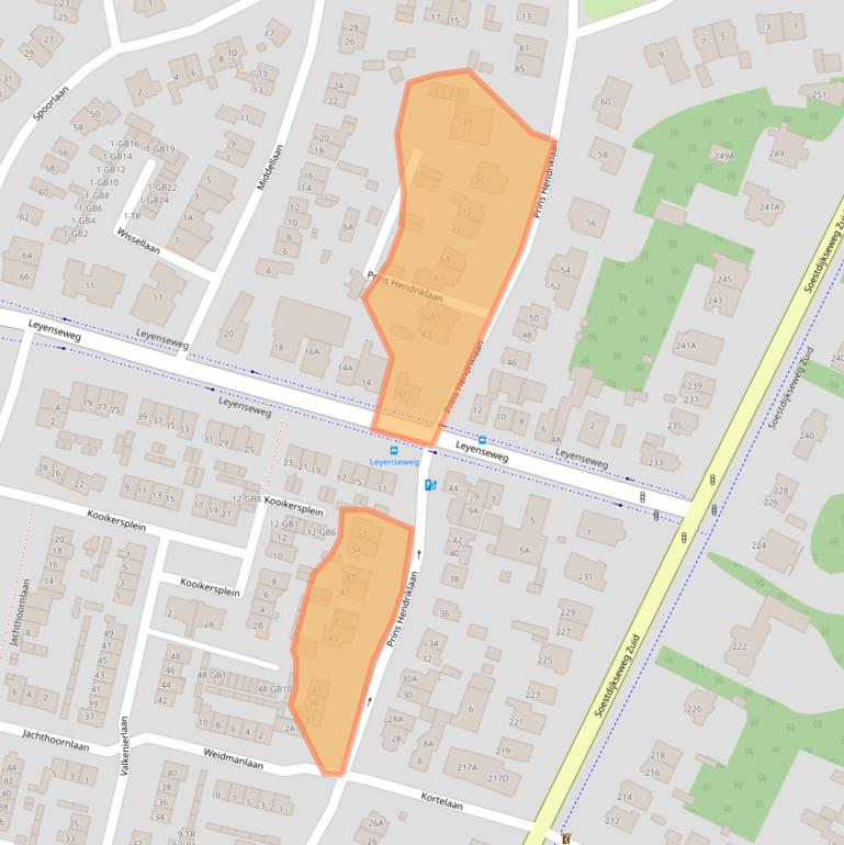 Kaart van postcodegebied 3721AP.