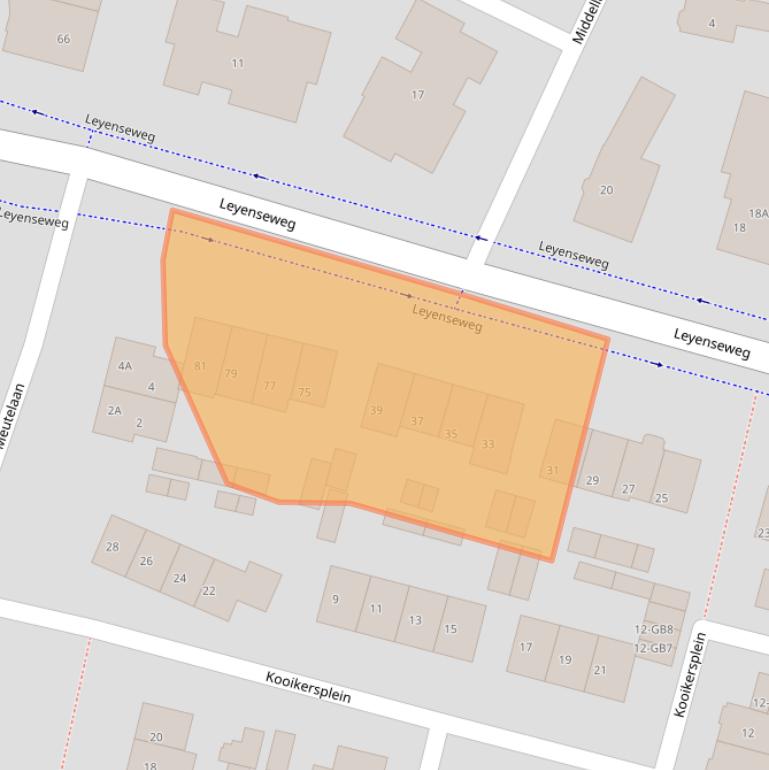 Kaart van postcodegebied 3721BB.