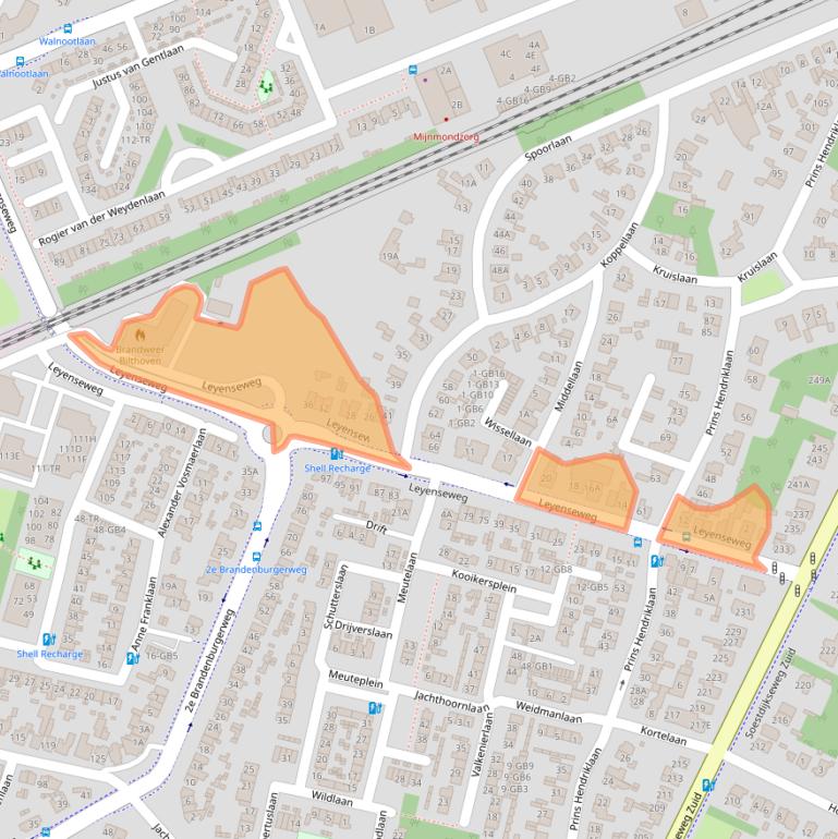 Kaart van postcodegebied 3721BD.