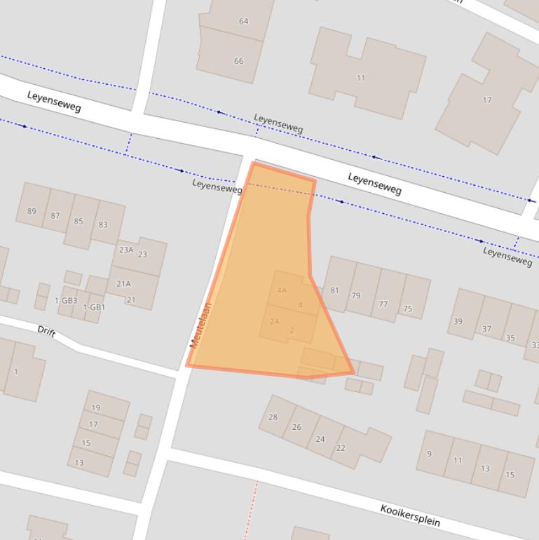 Kaart van postcodegebied 3721BG.